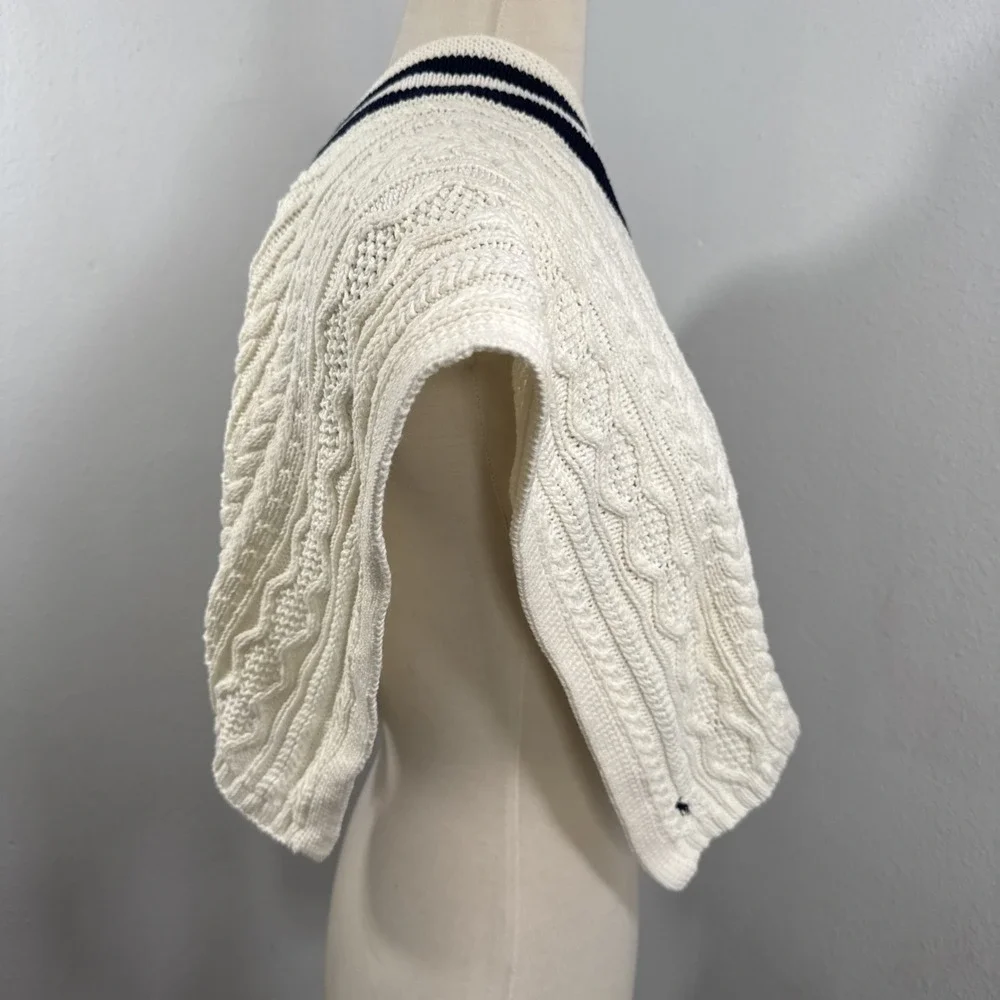 Ralph Lauren Cable‎ Knit Poncho Cape 3T Cricket Tennis Pony Logo Preppy